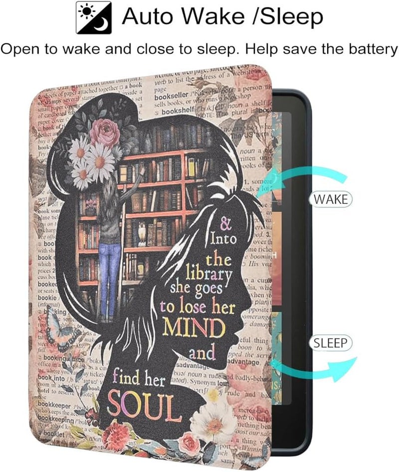 Tpacc Case for All-New Kindle Paperwhite 12th Gen 2024 and Kindle Colorsoft Signature Edition, Book Lovers Gifts Lightweight PU Leather Protective Cover with Auto Sleep Wake Hand Strap - Image 5